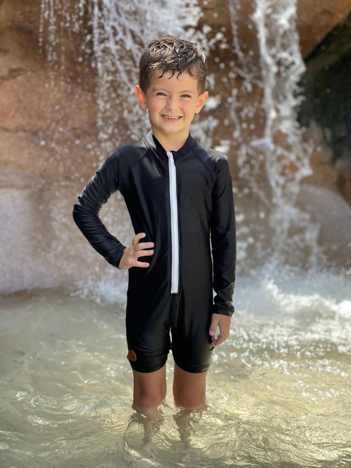 Kicky Swim - One Piece Rashguard Suit | Black