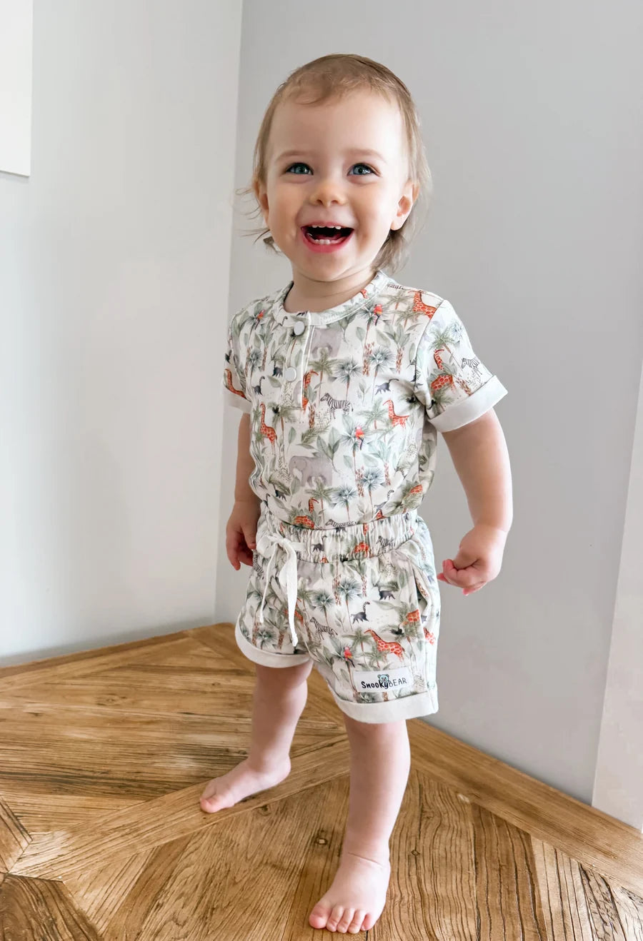 Snooky Bear - Short Sleeve Bodysuit | Jungle Safari