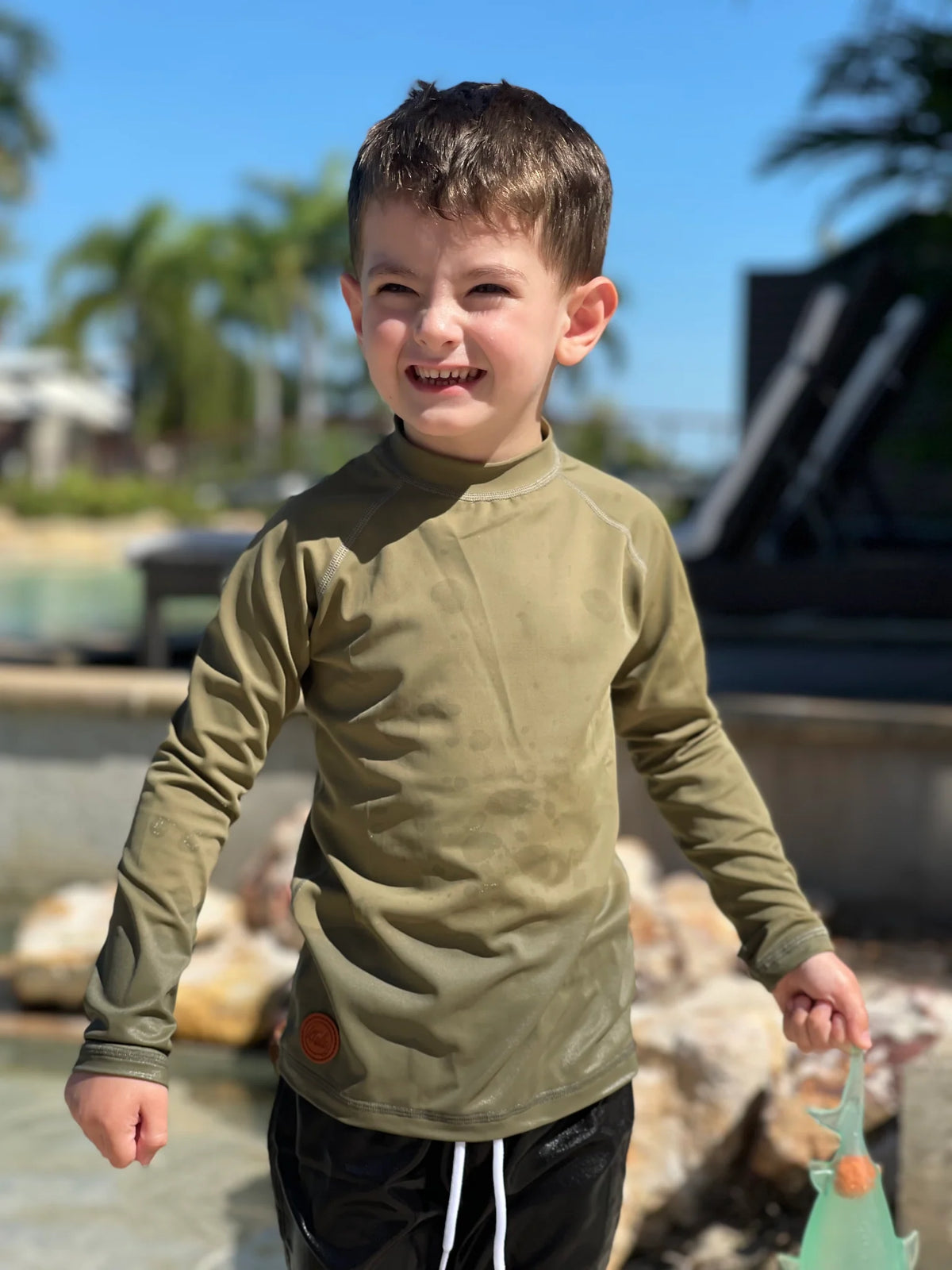 Kicky Swim - Rashguard Top | Khaki Olive