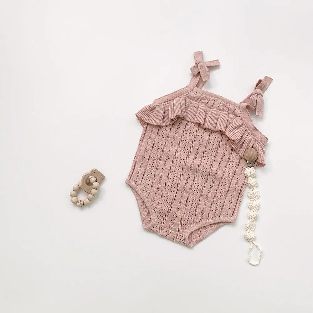 Isabella Knit Romper | Dusty Pink