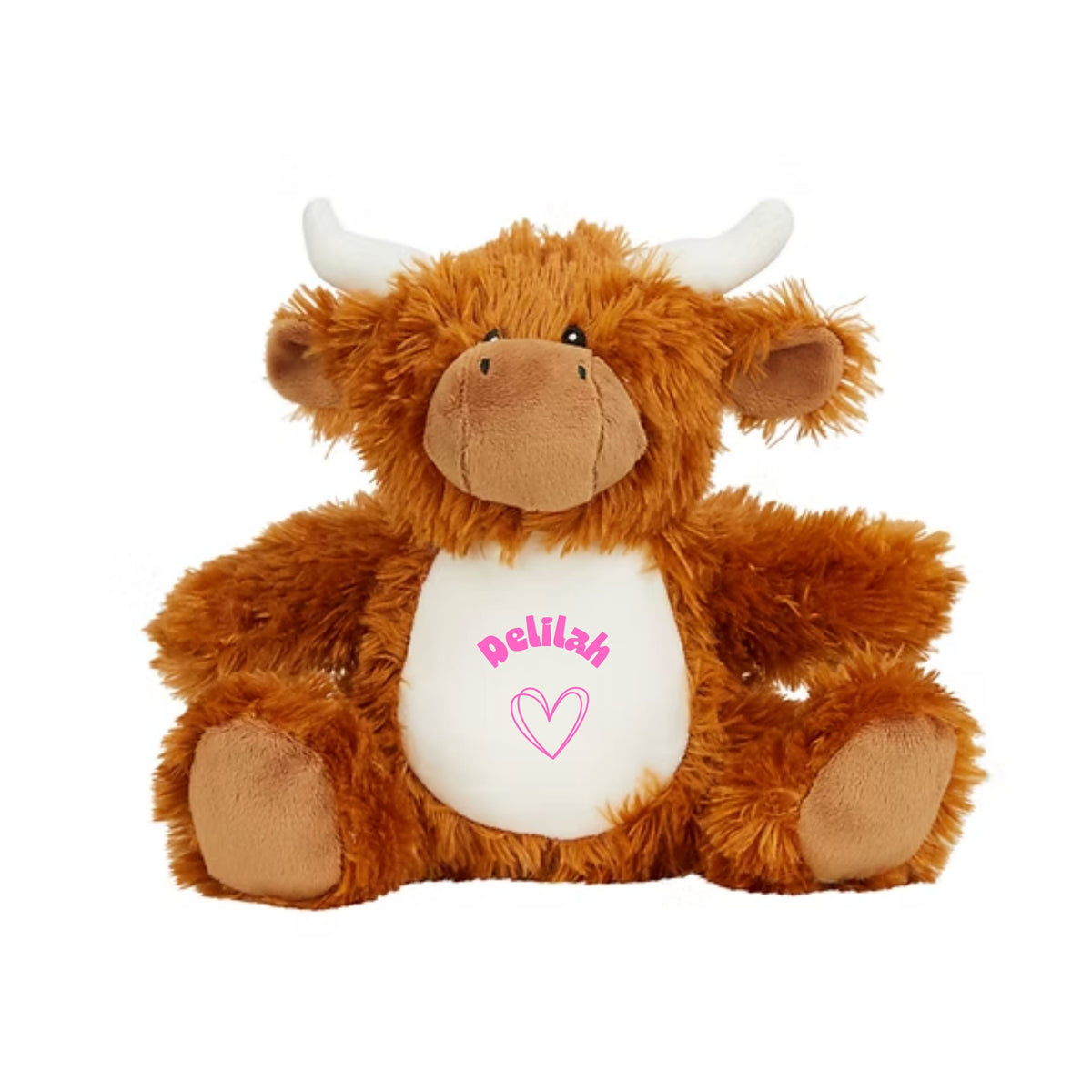 MLW By Design - Personalised Highland Cow Plush Toy | 4 Print Colours