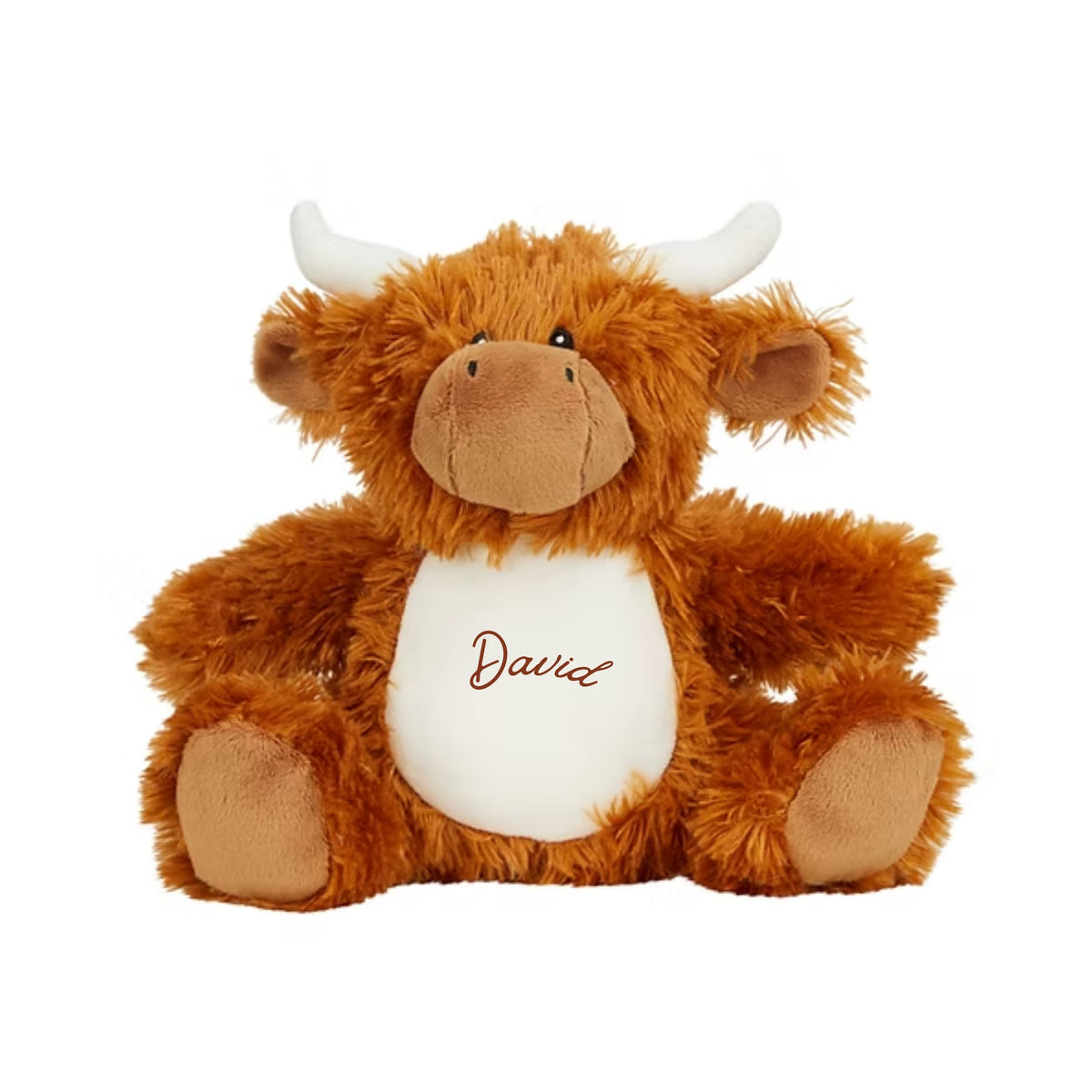 MLW By Design - Personalised Highland Cow Plush Toy | 4 Print Colours