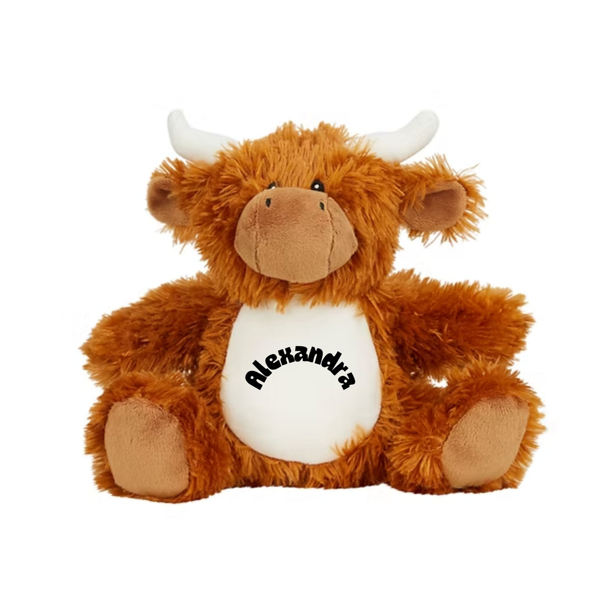 MLW By Design - Personalised Highland Cow Plush Toy | 4 Print Colours