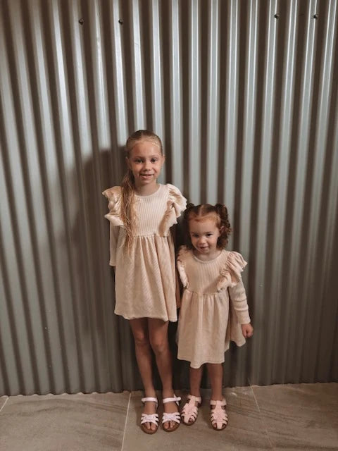 honey & heidi - Eloise Ribbed Dress | Wheat