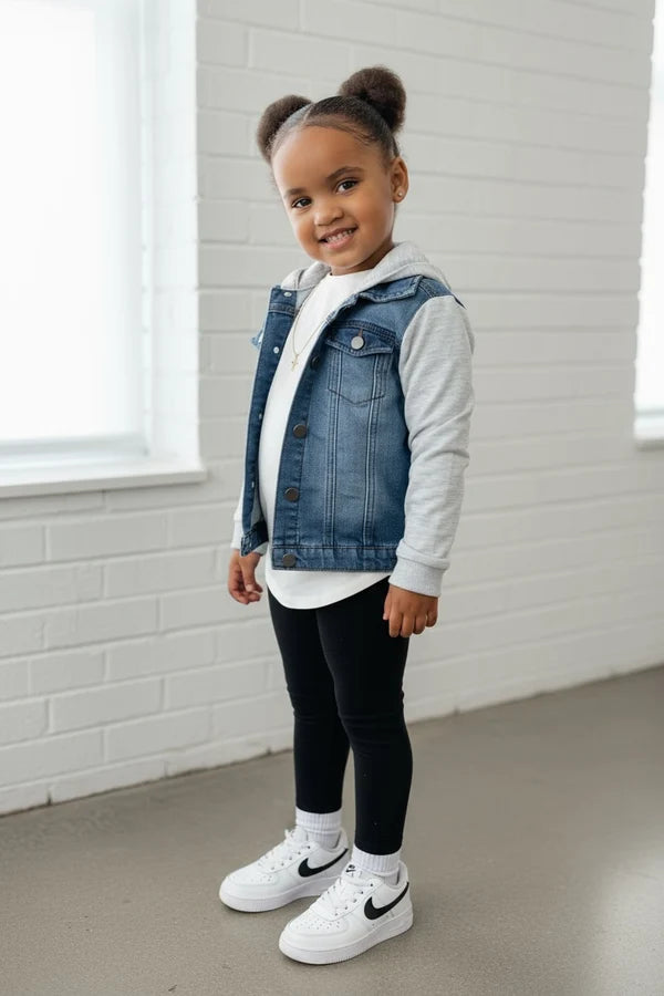 LiL'G & Co. - Stretch Denim Jacket | Light denim & Grey