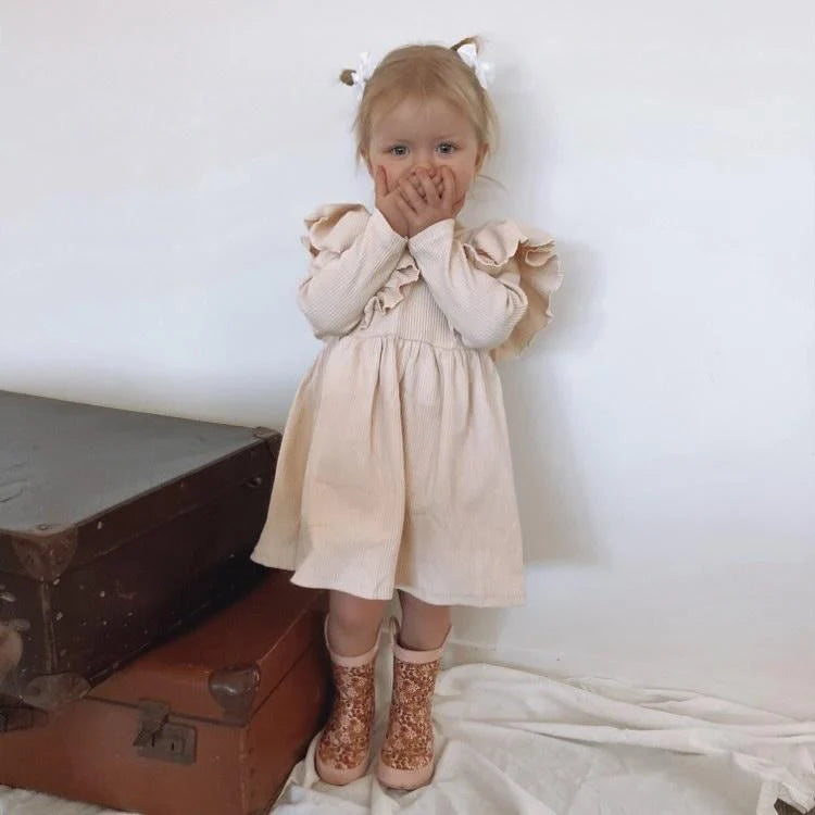 honey & heidi - Eloise Ribbed Dress | Wheat
