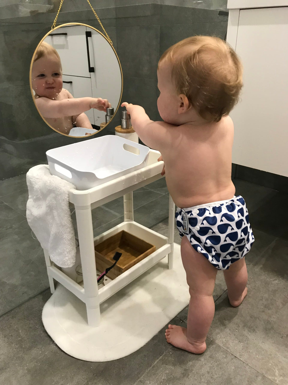 Tinker Tot Baby - Reusable Swim Nappy – Blue Whale