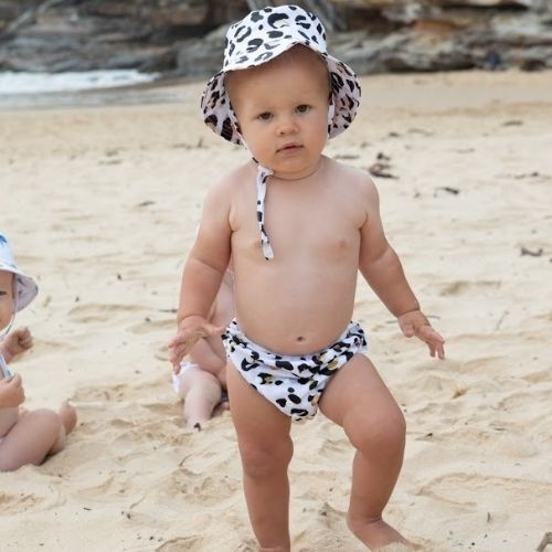 Anchor & Arrow - Swim Nappy & Hat Set | Leopard Print
