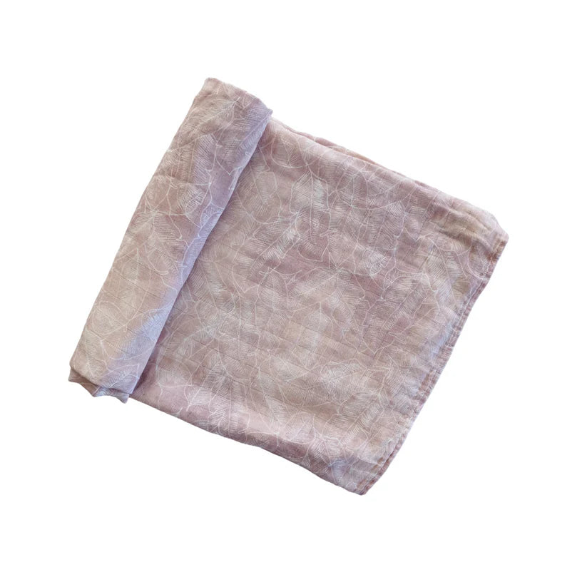 Anchor & Arrow - Organic Bamboo Cotton Baby Swaddle | Pink Palm