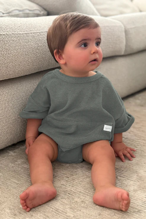 All Fenix - Mini Terry Romper | Moss