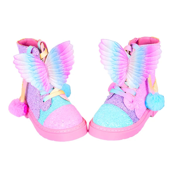 Girls rainbow glitter deals shoes