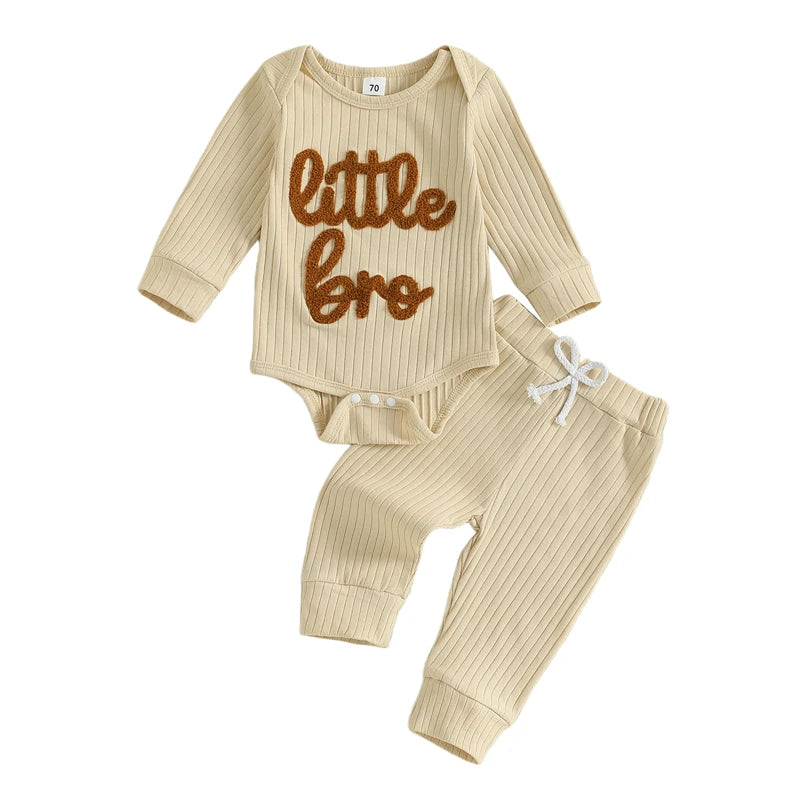 Little Bro Ribbed Set | Beige