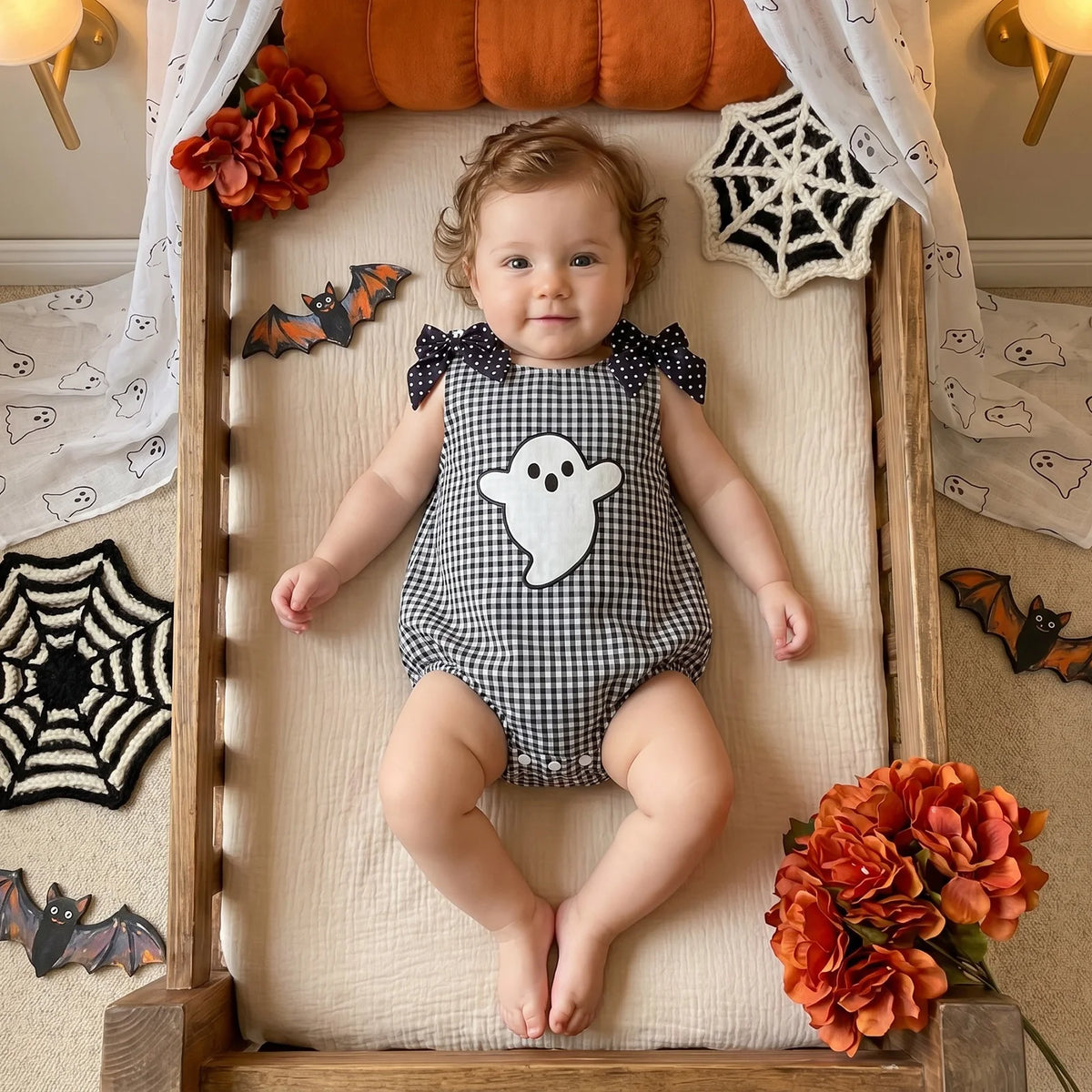 Gingham Ghost Romper