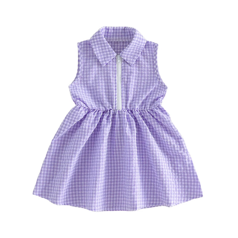 Maya Gingham Dress | Purple