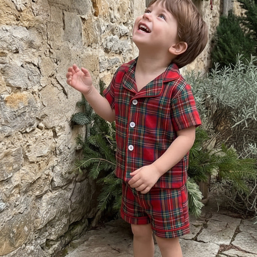 Finlay Plaid Christmas Pajama Set | Red