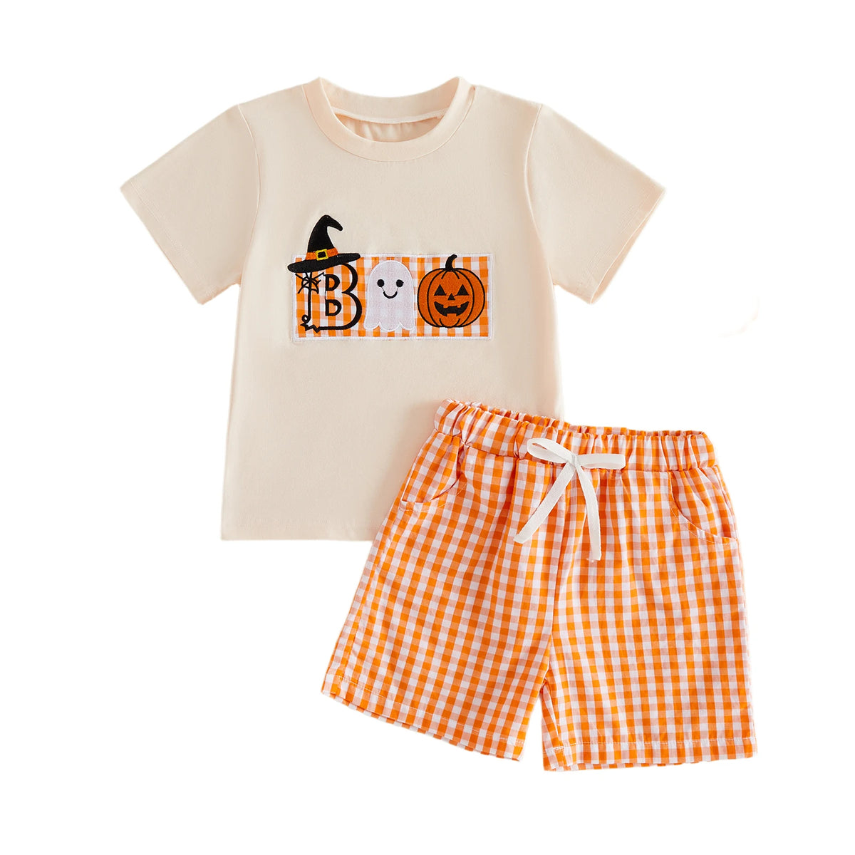Boo Halloween Shorts Set