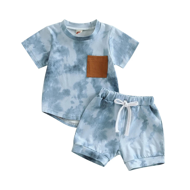 Long Back Tie Dye Set | Sky