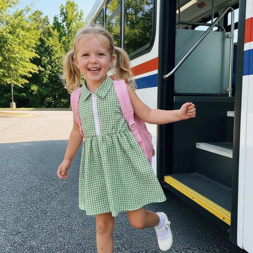 Maya Gingham Dress | Green