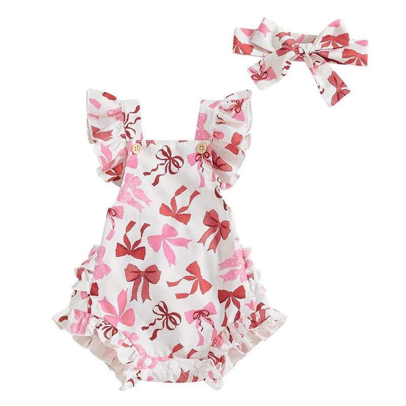 Lydia Frill Romper & Matching Headwrap | Bows