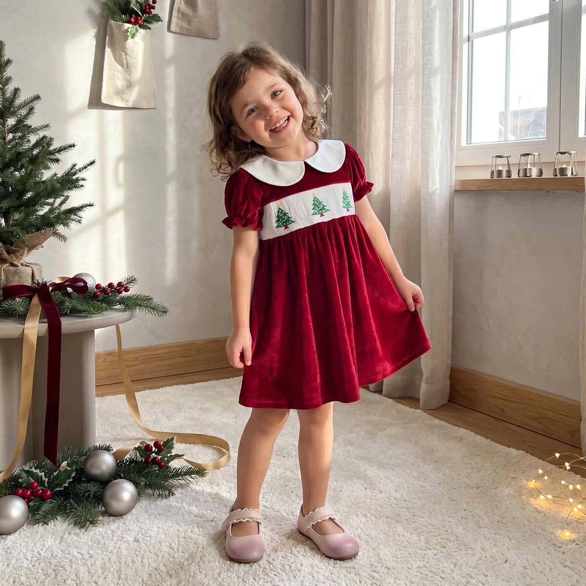 Yuletide Velvet Christmas Dress