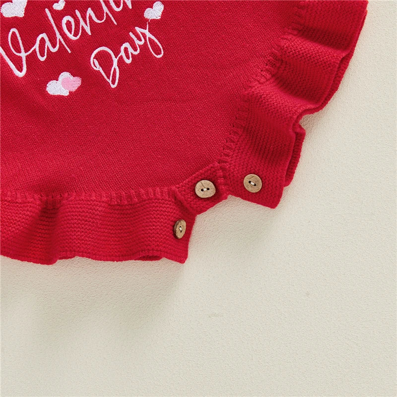 My 1st Valentine's Day Knit Romper | White or Red