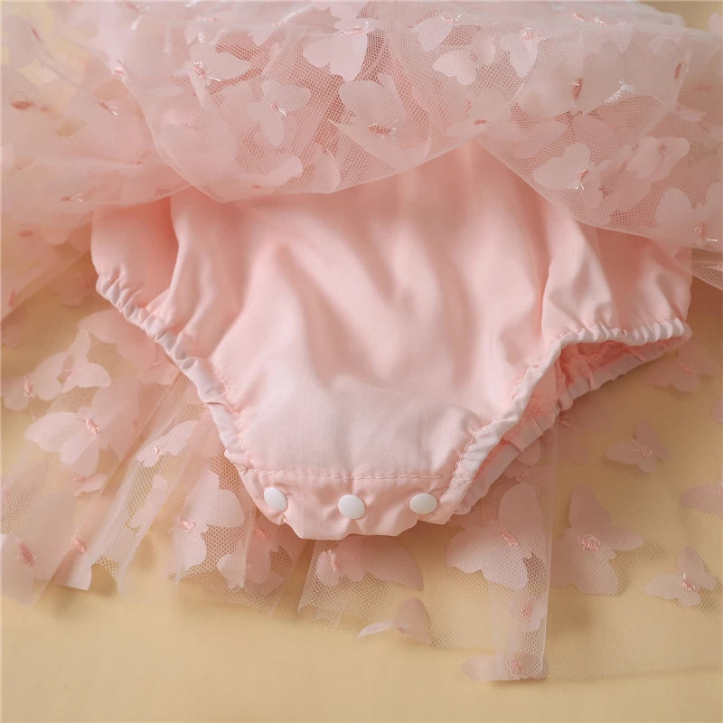 Butterfly Party Romper Dress | Ice Blue