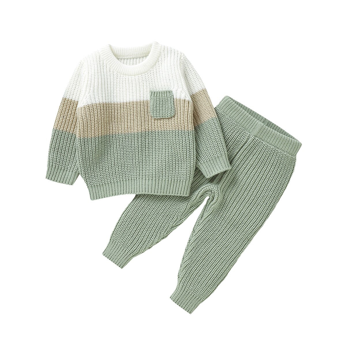 Knitted Pants & Jumper Set | Sage