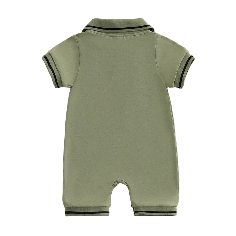 Dino Polo Romper | Sage