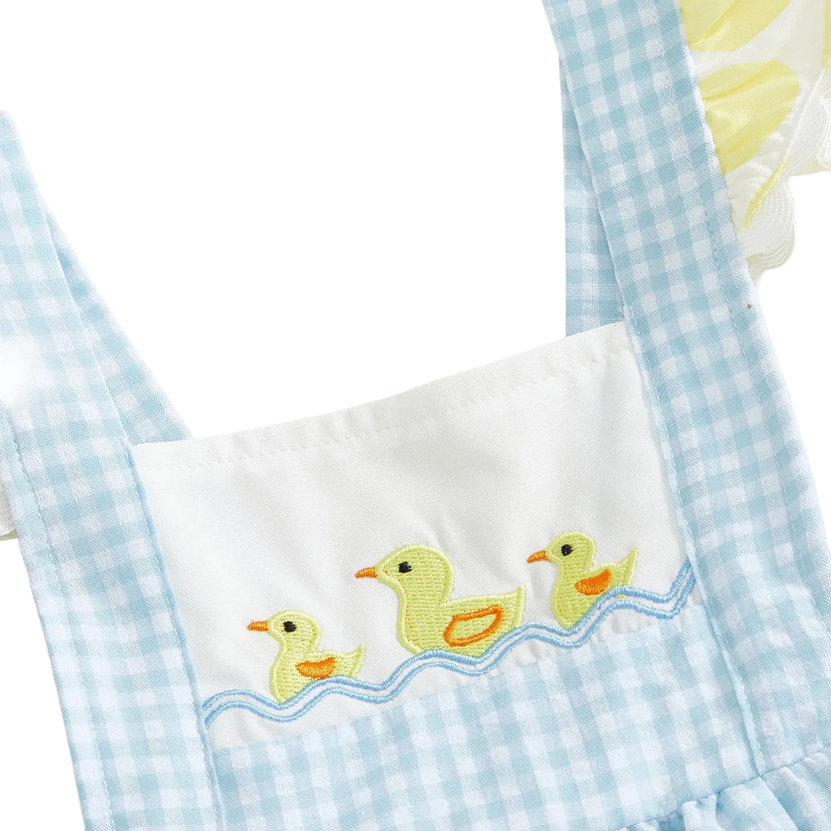 Gingham Ruffle Duckling Romper