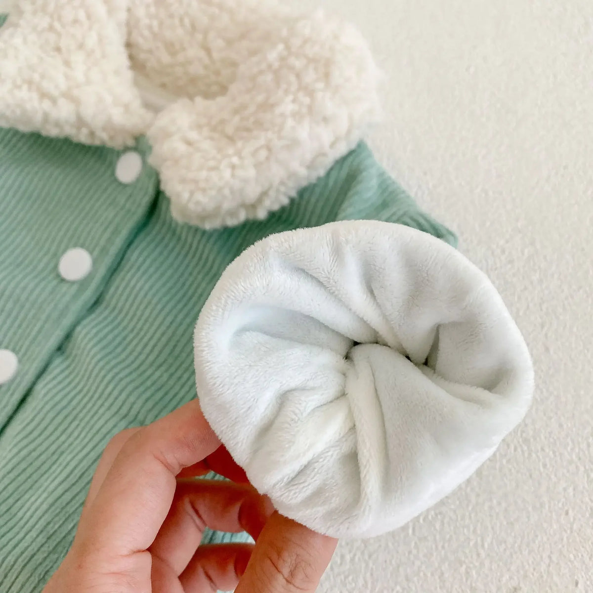 Mint Fluffy Collar Jacket