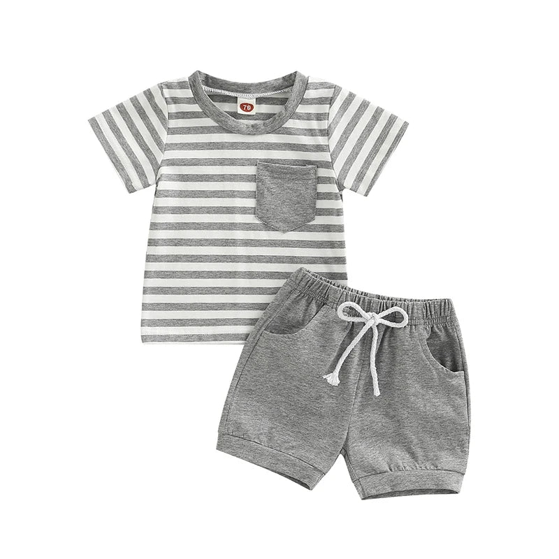 Alex Stripe Summer Set | Grey