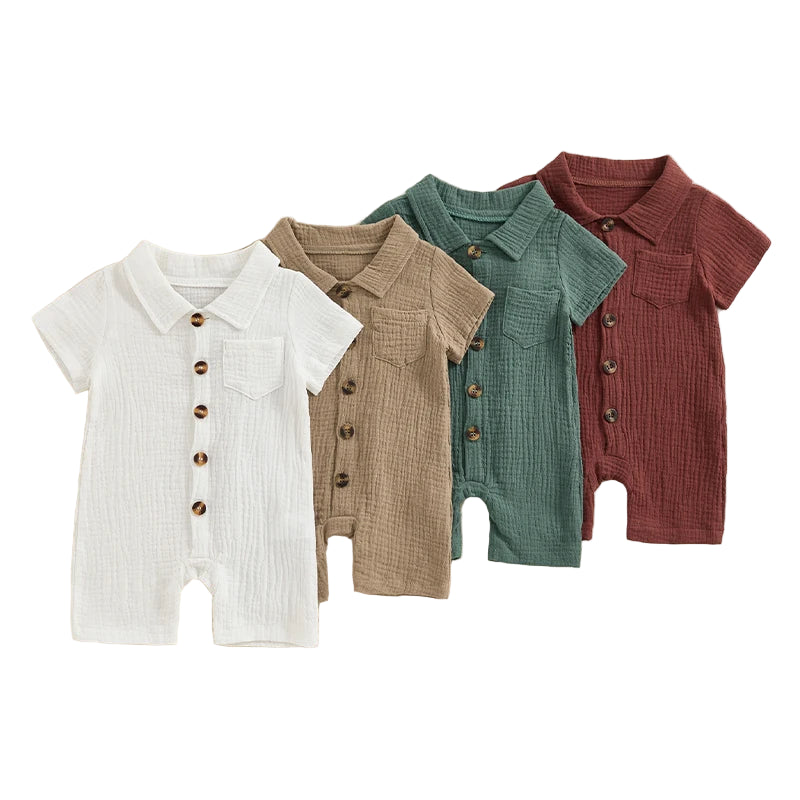 Oliver Muslin Summer Romper | Milk