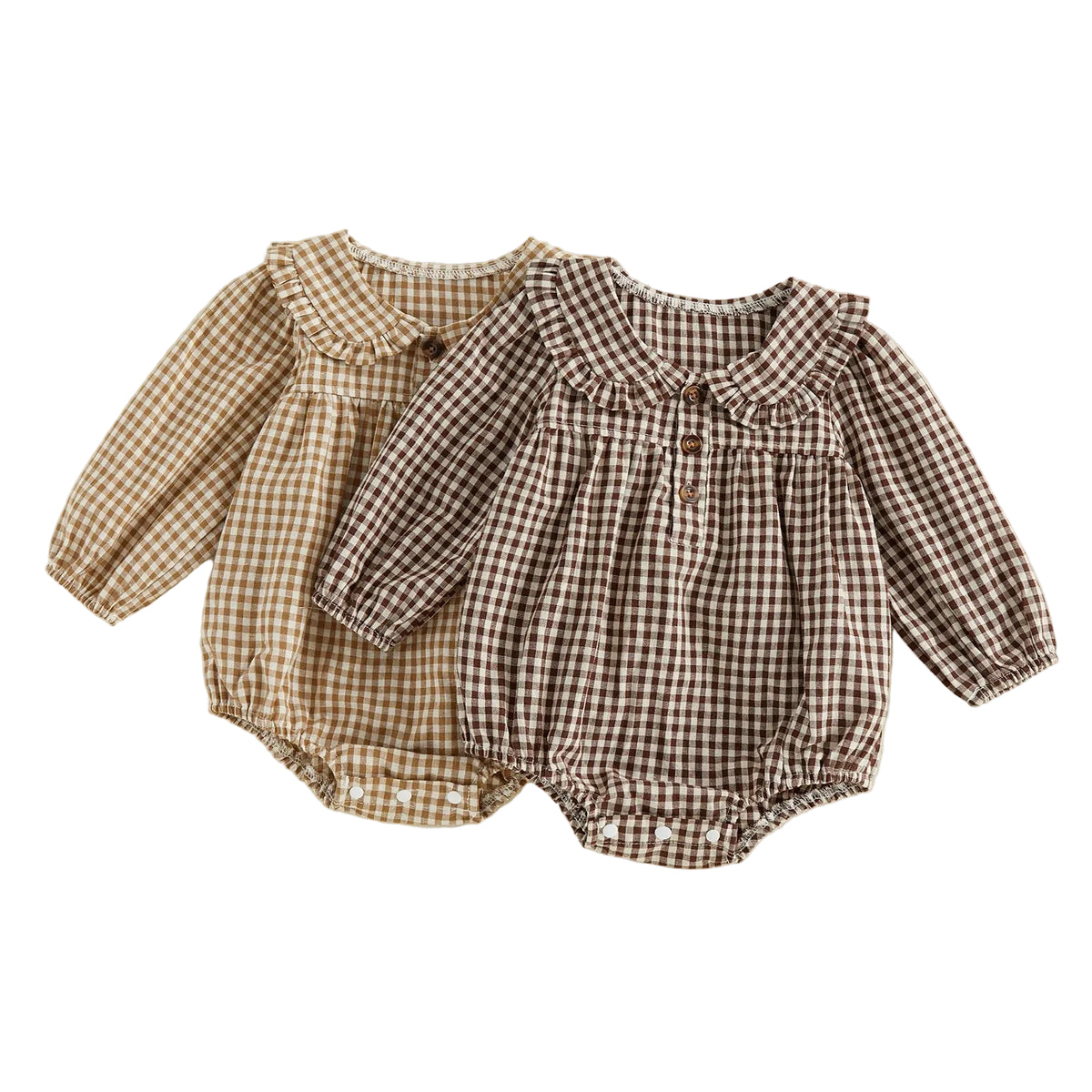 Lottie Gingham Romper | Cocoa