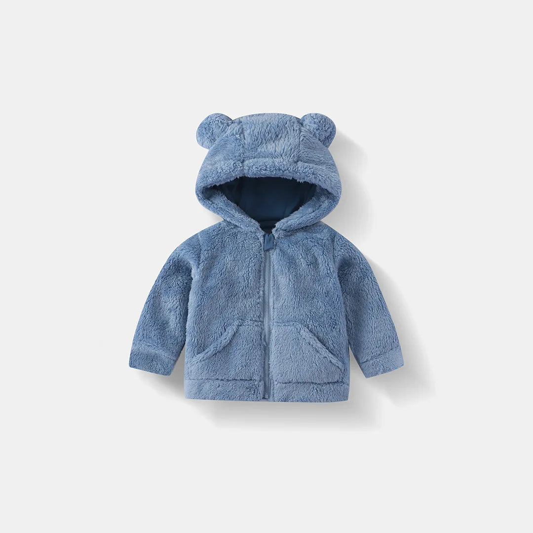 Fluffy Plush Teddy Jacket | Blue