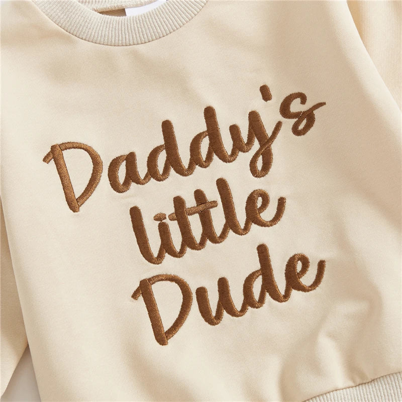 Daddy's Little Dude Tracksuit Set | Brown or Black