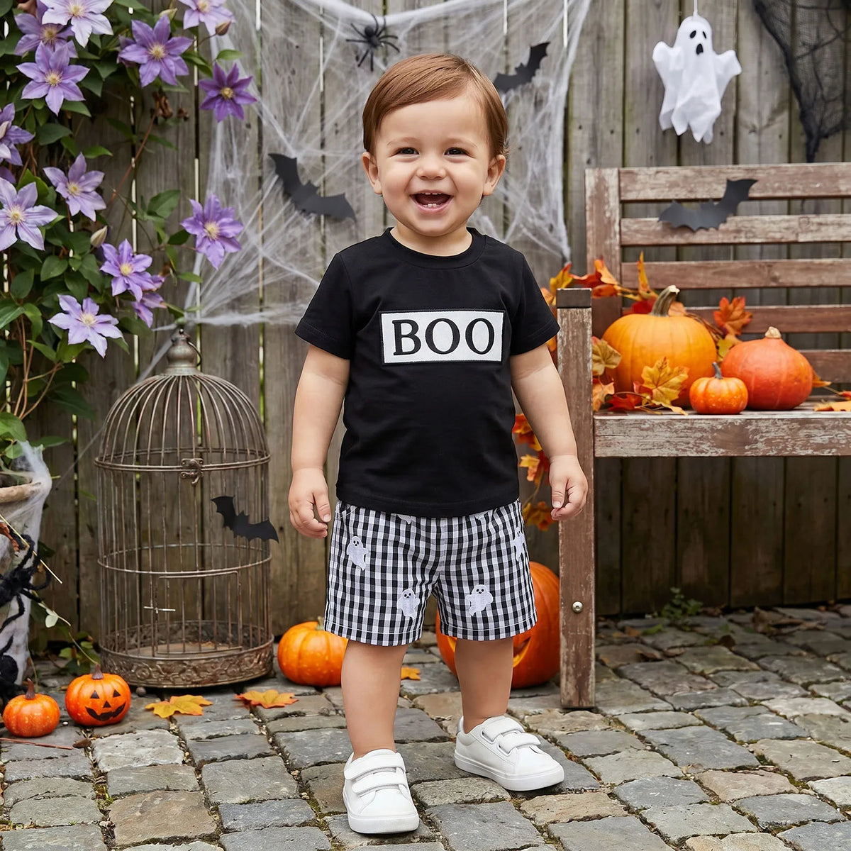Boo Gingham Halloween Set