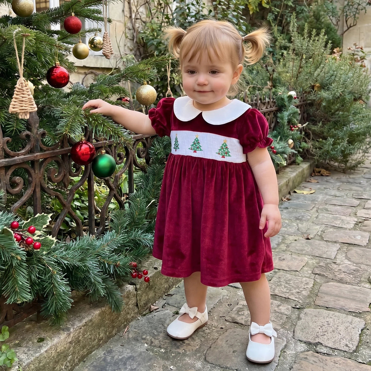 Yuletide Velvet Christmas Dress