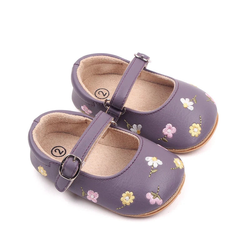 Floral Mary Jane Shoes | Purple