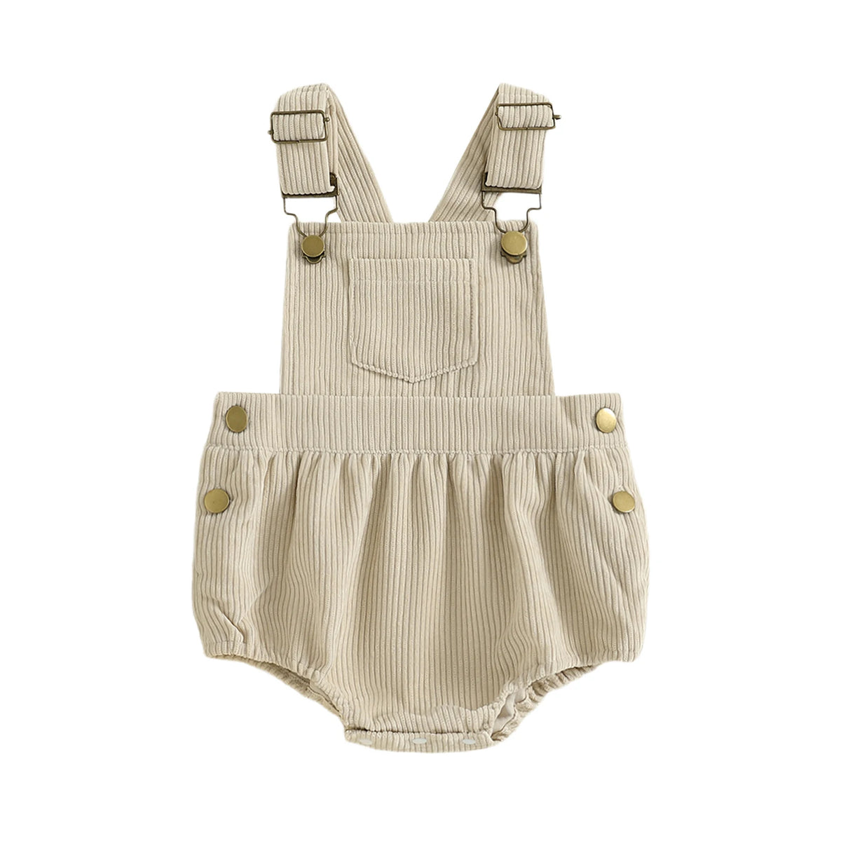 Shiloh Corduroy Overall Romper | Beige