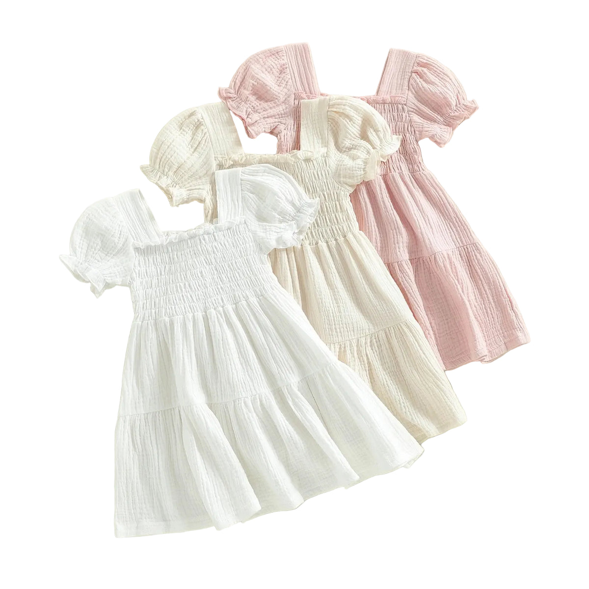 Arabella Shirred Dress | Pink
