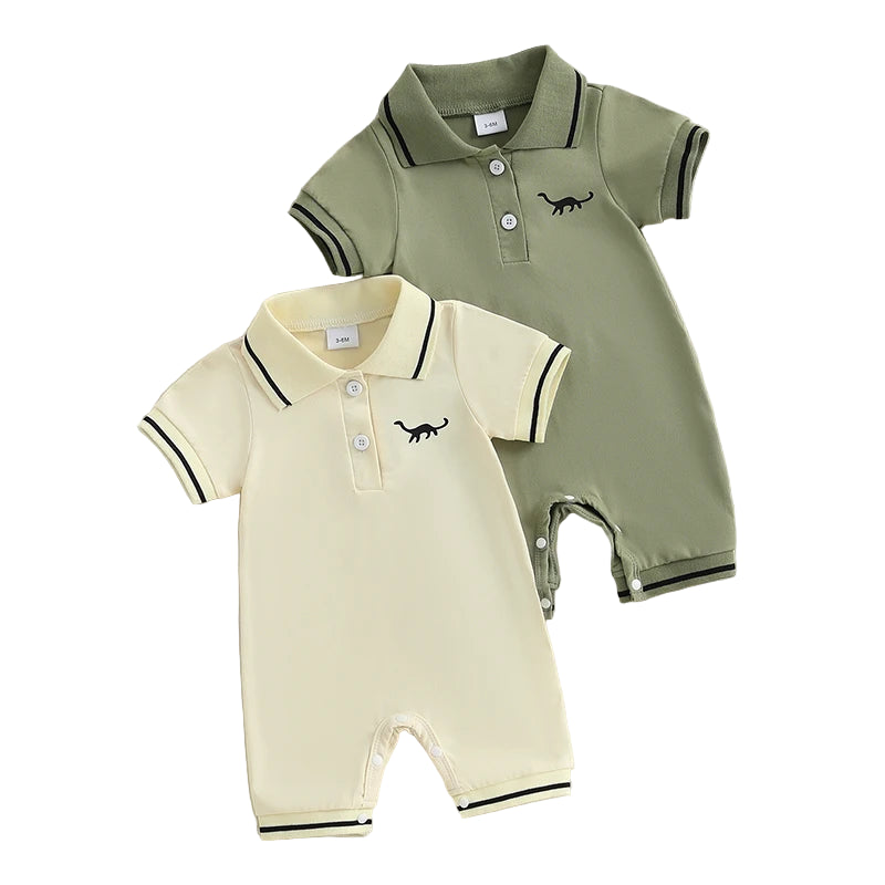 Dino Polo Romper | Beige