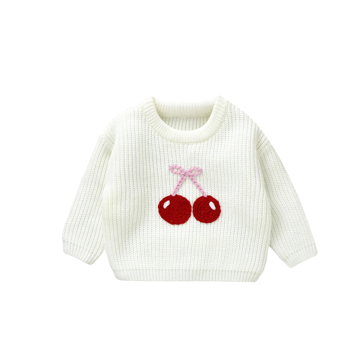 Knit Jumper Cherries | White
