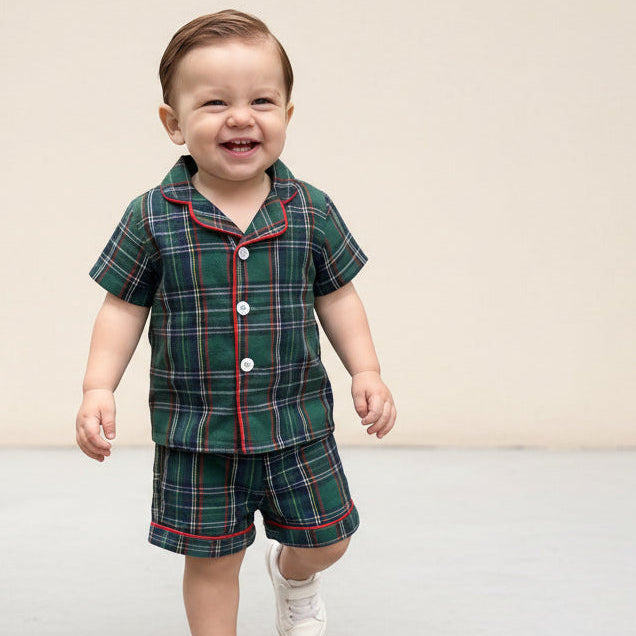 Finlay Plaid Christmas Pajama Set | Green