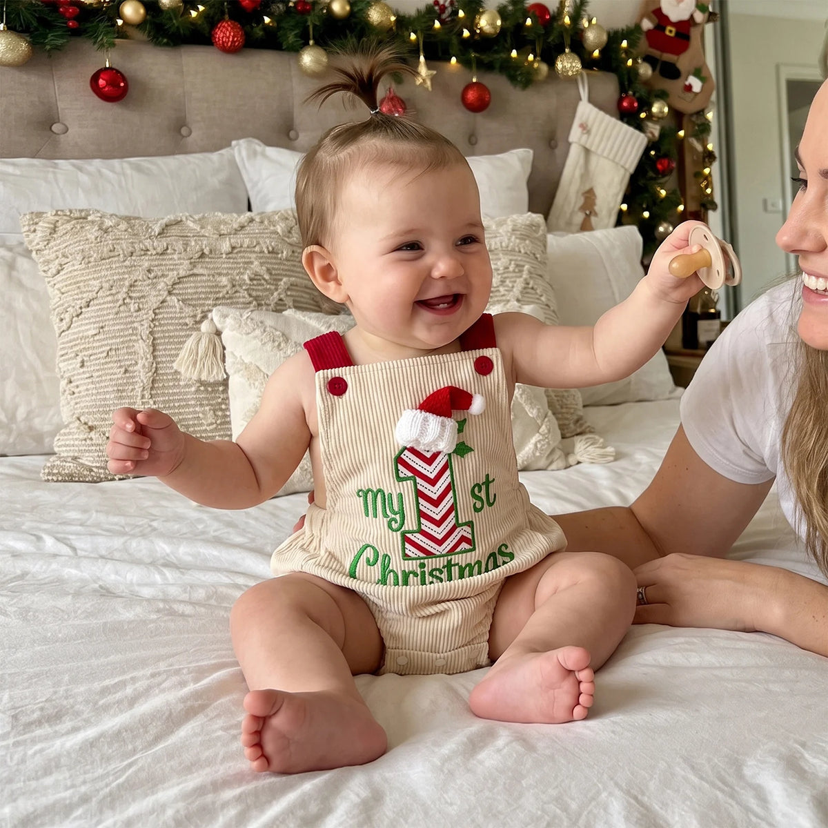 First Christmas Romper | Red or Cream