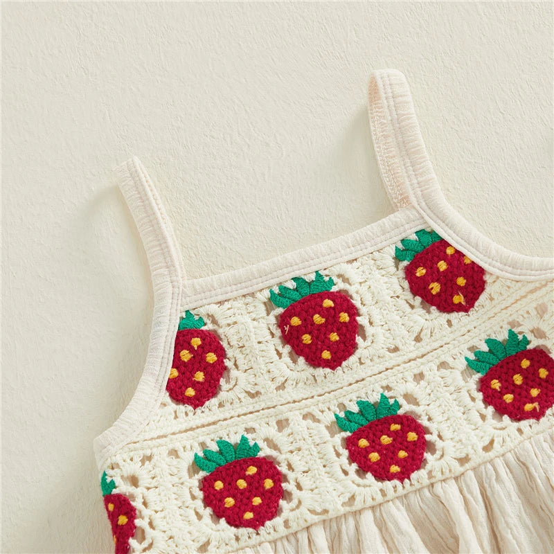 Crochet Denim Skort Set | Strawberries & Cream