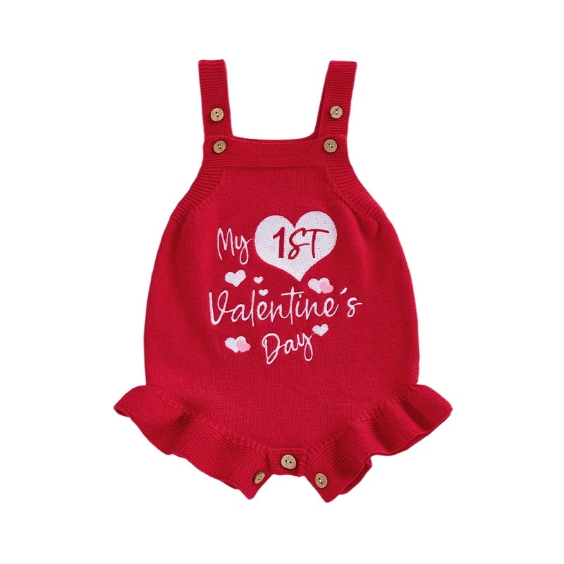My 1st Valentine's Day Knit Romper | White or Red