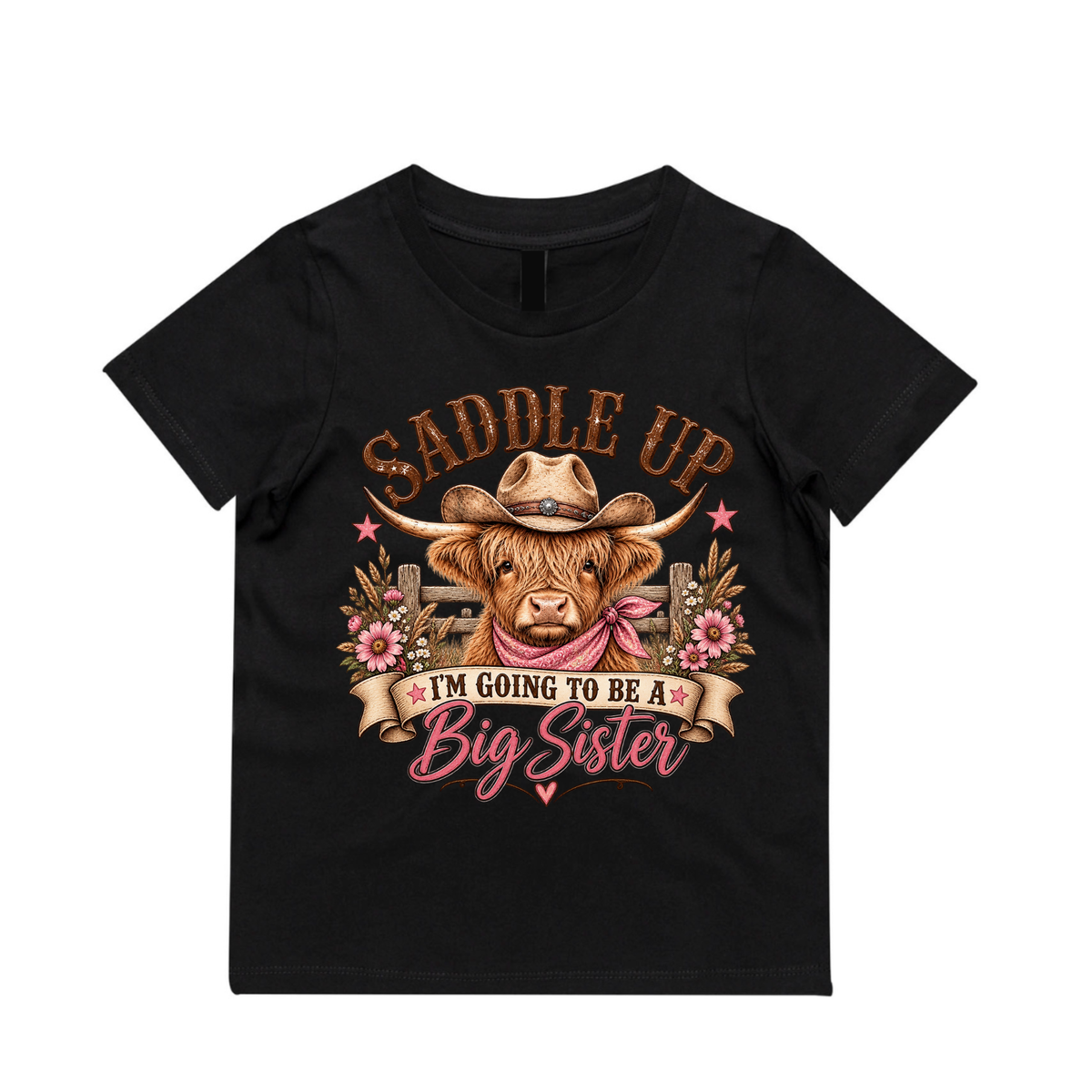 MLW By Design - Saddle Up I'm Going To Be a Big Sister Tee | Various Colours