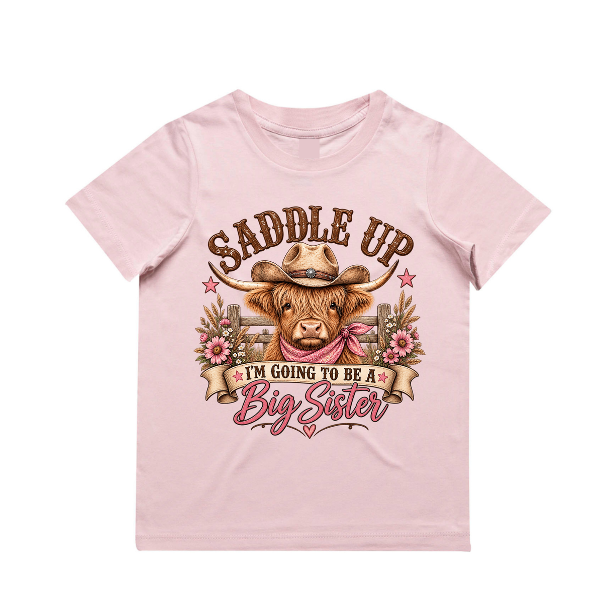 MLW By Design - Saddle Up I'm Going To Be a Big Sister Tee | Various Colours