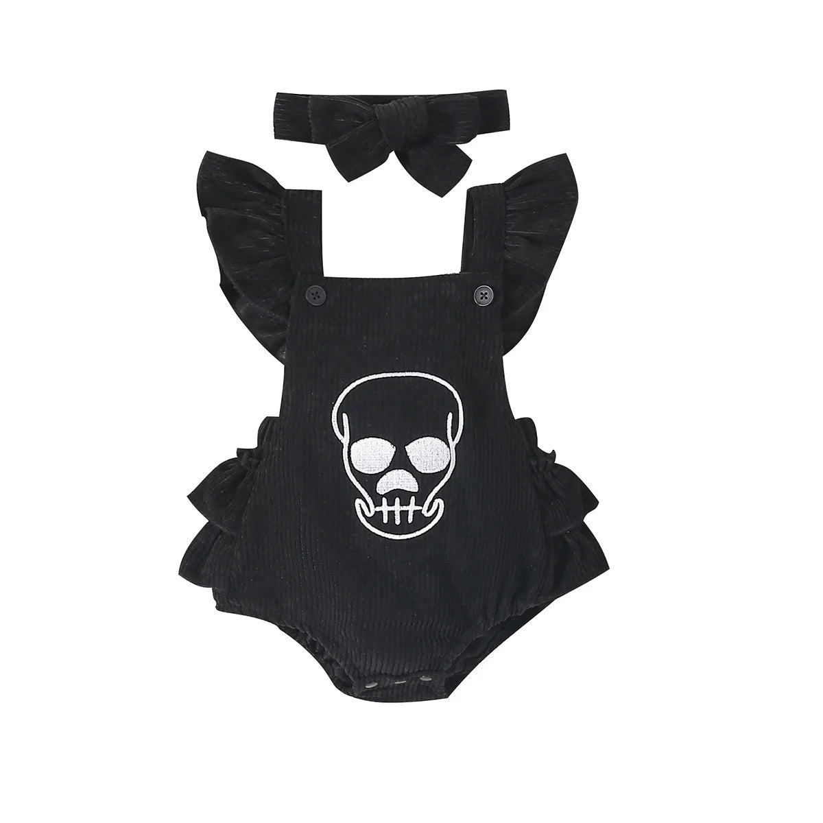 Skull Frill Romper & Matching Headwrap