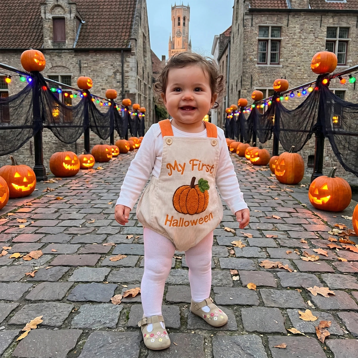 My First Halloween Corduroy Romper